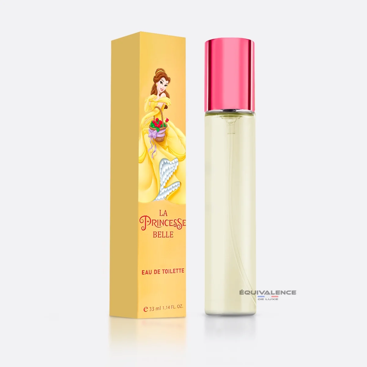 Flacon parfum enfant 33ml princesse Belle disney avec boite jaune illustré