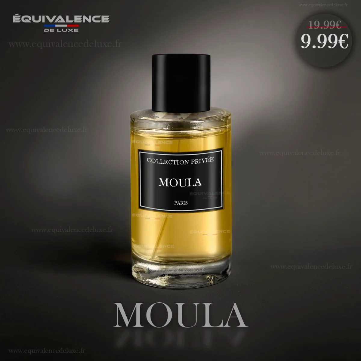 Flacon sophistiqué du Parfum Moula Collection Privée Authentique 50ml, une fragrance audacieuse et distinctive qui incarne le luxe.