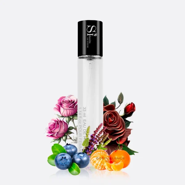 Zoom sur le flacon Sinorita Eau Intense 33ml – Design épuré et format pratique, une fragrance intense inspirée de Si Intense.