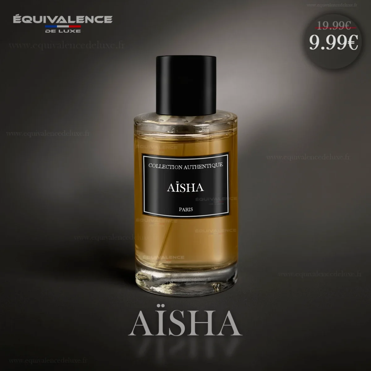 Flacon raffiné du Parfum Aisha Collection Privée 50ml, une fragrance exquise et intemporelle.