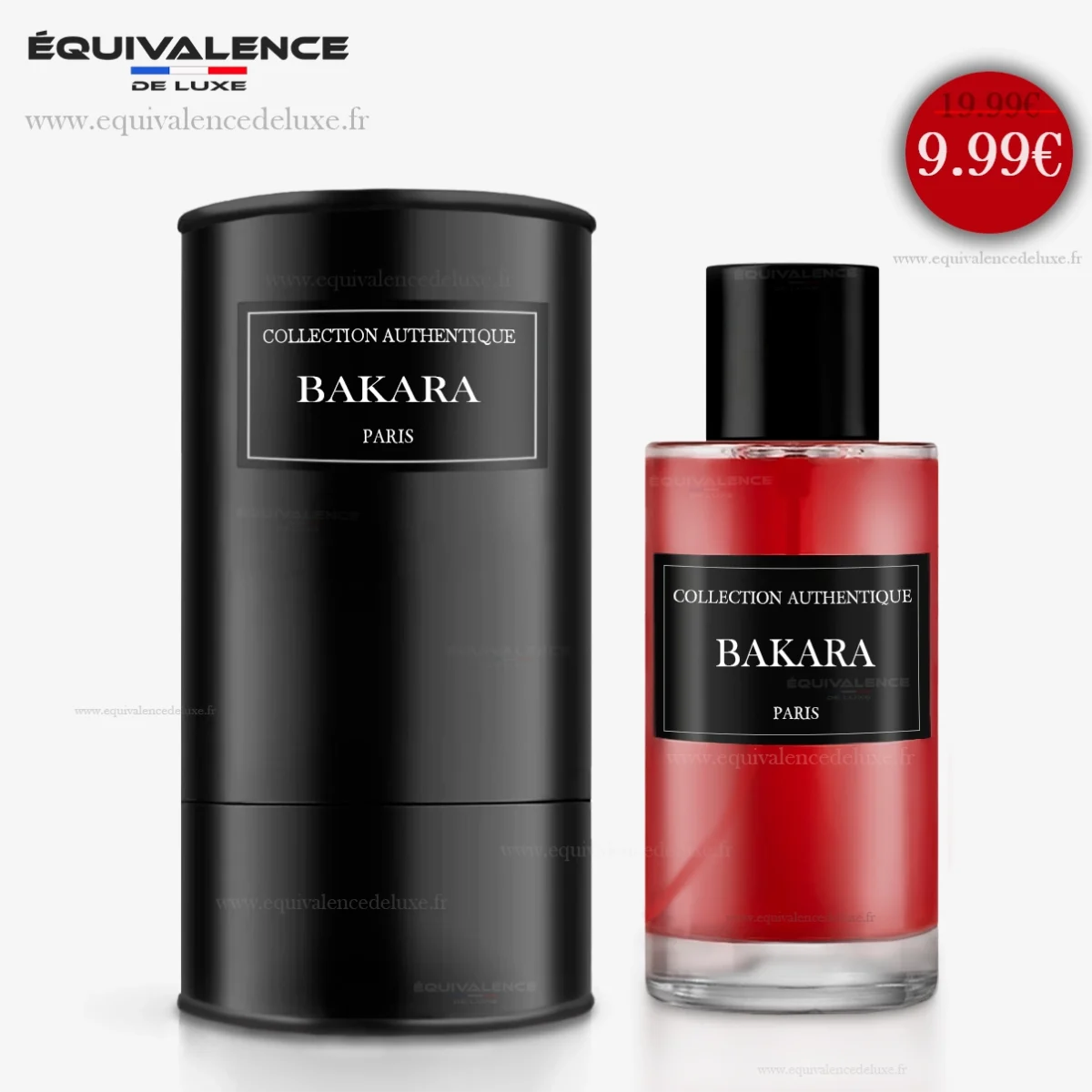 Flacon du Parfum Bakarat Collection Privée 50ml accompagné de sa boîte élégante, un écrin parfait pour une essence précieuse.