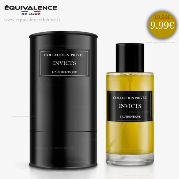 Flacon du Parfum Invicts Collection Privée Authentique 50ml accompagné de sa boîte raffinée, un symbole de victoire et de sophistication.