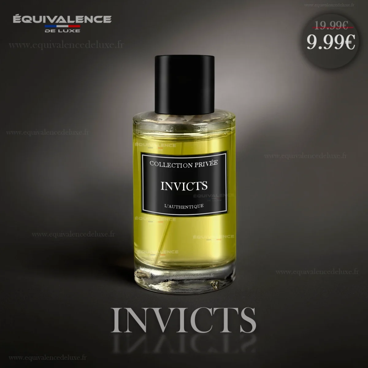 Flacon élégant du Parfum Invicts Collection Privée Authentique 50ml, une fragrance dynamique et puissante aux accords frais et boisés.