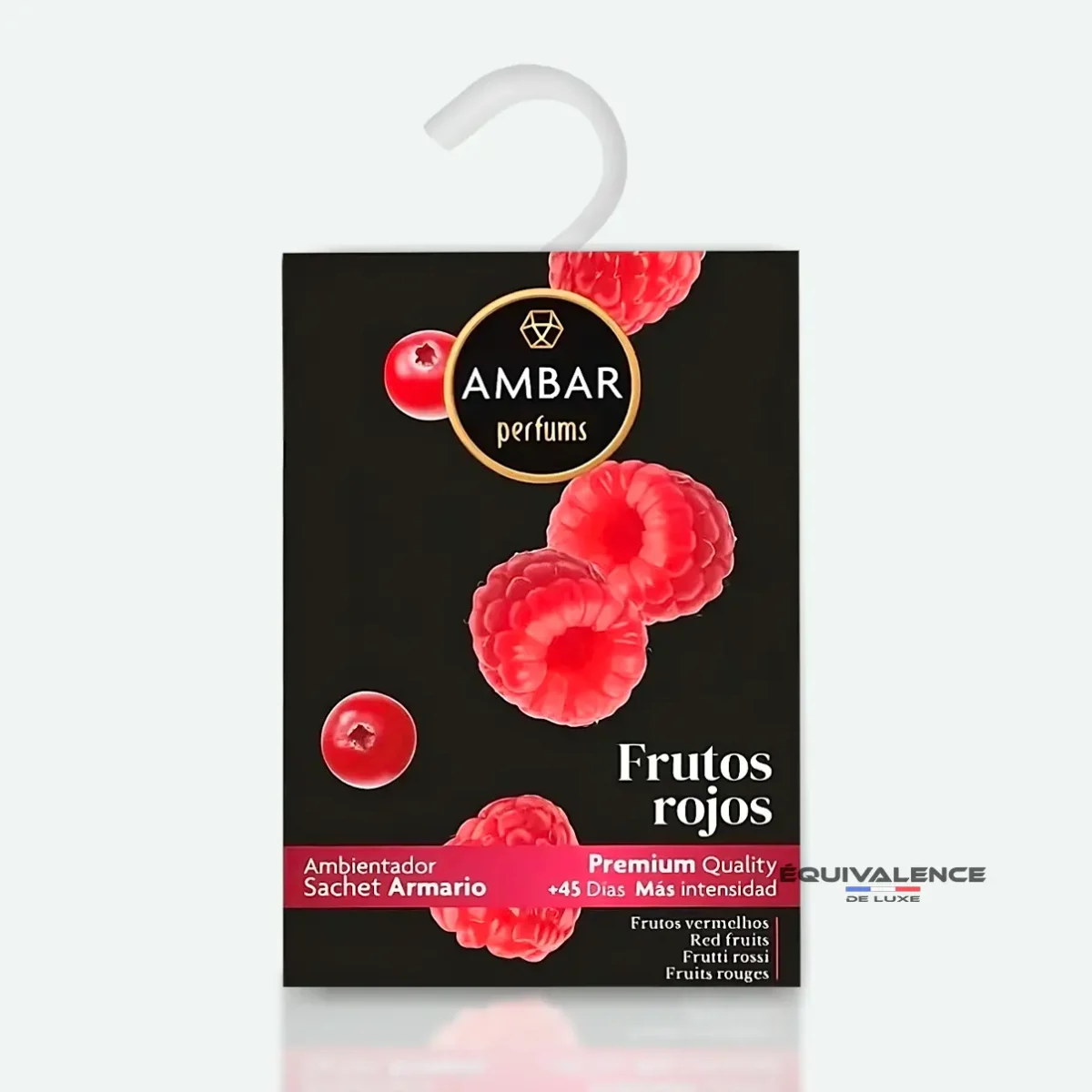 Désodorisant sachet penderie Ambar - Fruits Rouges, Longue Durée +45 Jours, Parfum Fruité Intense