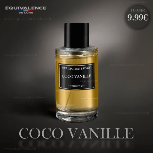 Flacon raffiné du Parfum Coco Vanille Collection Authentique 50ml, une fragrance gourmande et exotique aux notes de noix de coco et de vanille.