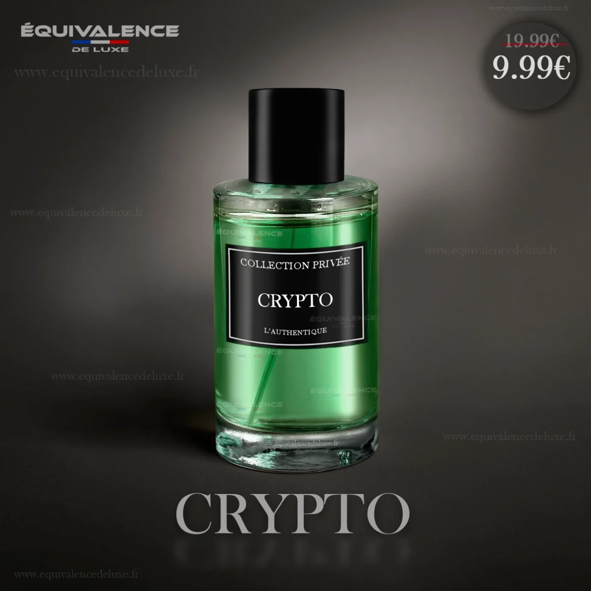 flacon sophistiqué du Parfum Crypto Collection Privée 50ml, une fragrance audacieuse et moderne aux accords mystérieux et captivants.