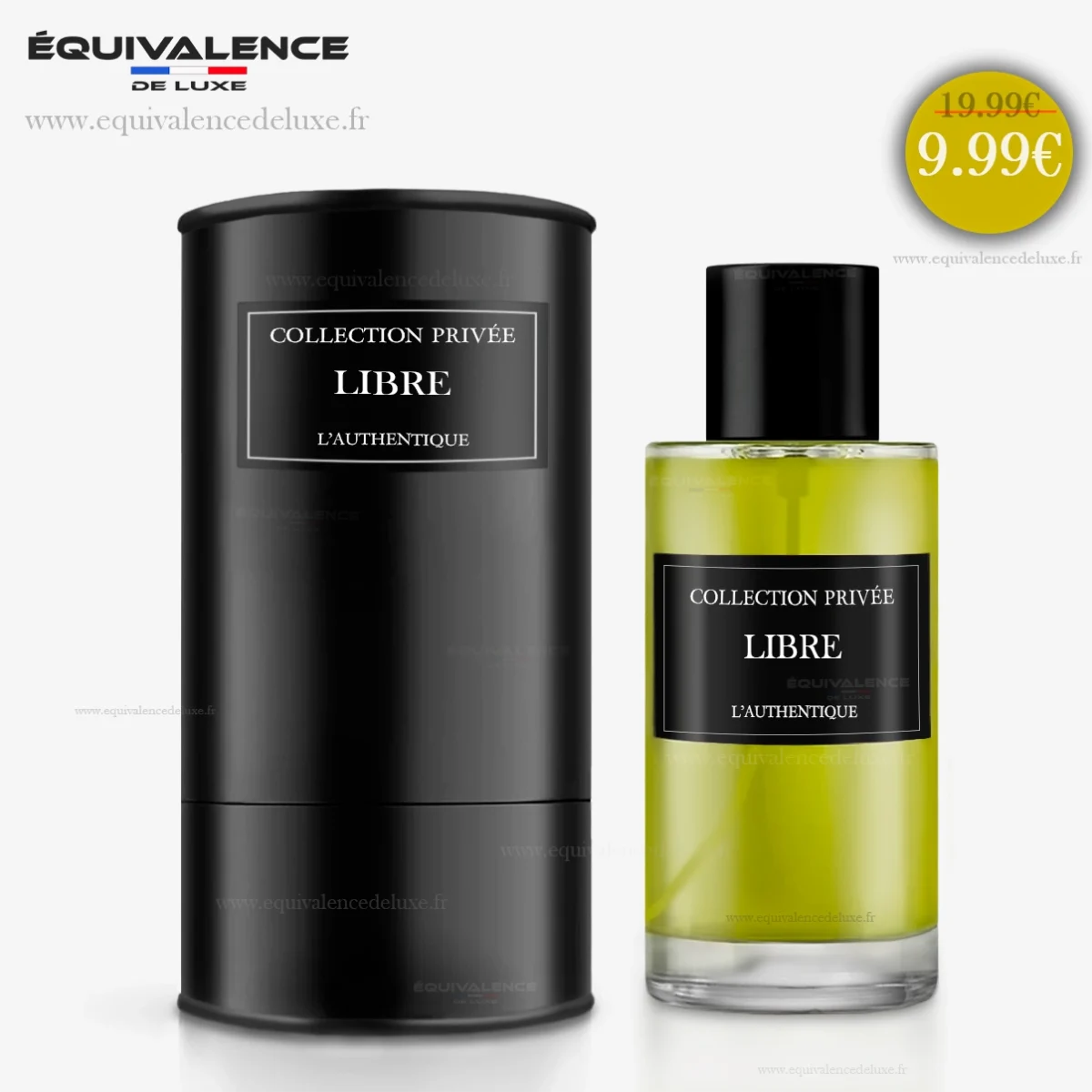 Flacon du Parfum Libre Collection Privée 50ml présenté avec sa boîte raffinée, une alliance de style et de sophistication.