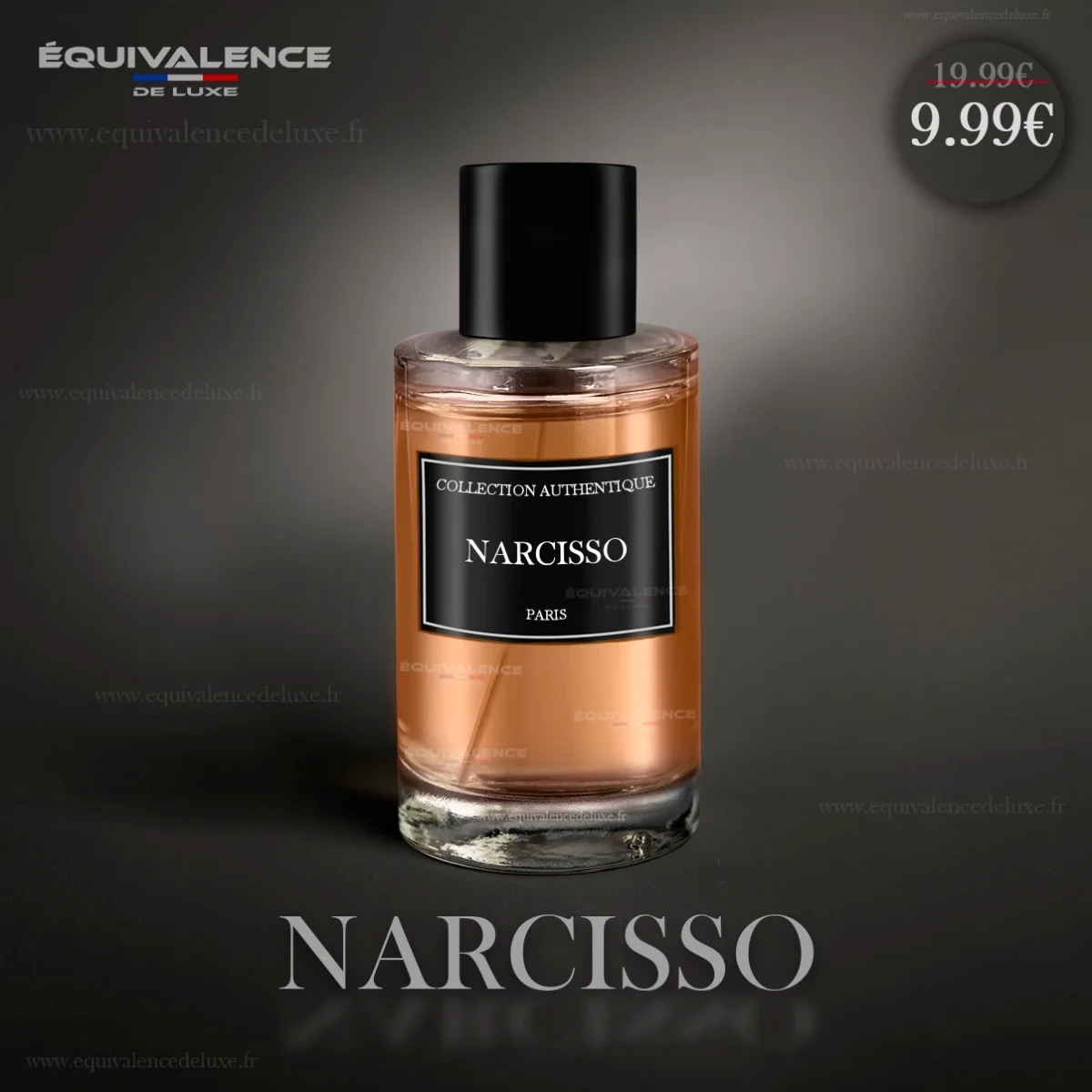 Flacon délicat du Parfum Collection Privée Narcisso 50ml, une fragrance florale et séduisante.