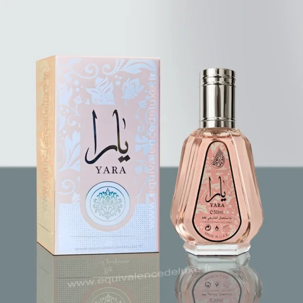 Flacon du parfum Yara 50 ml, fragrance douce et sucrée pour femme