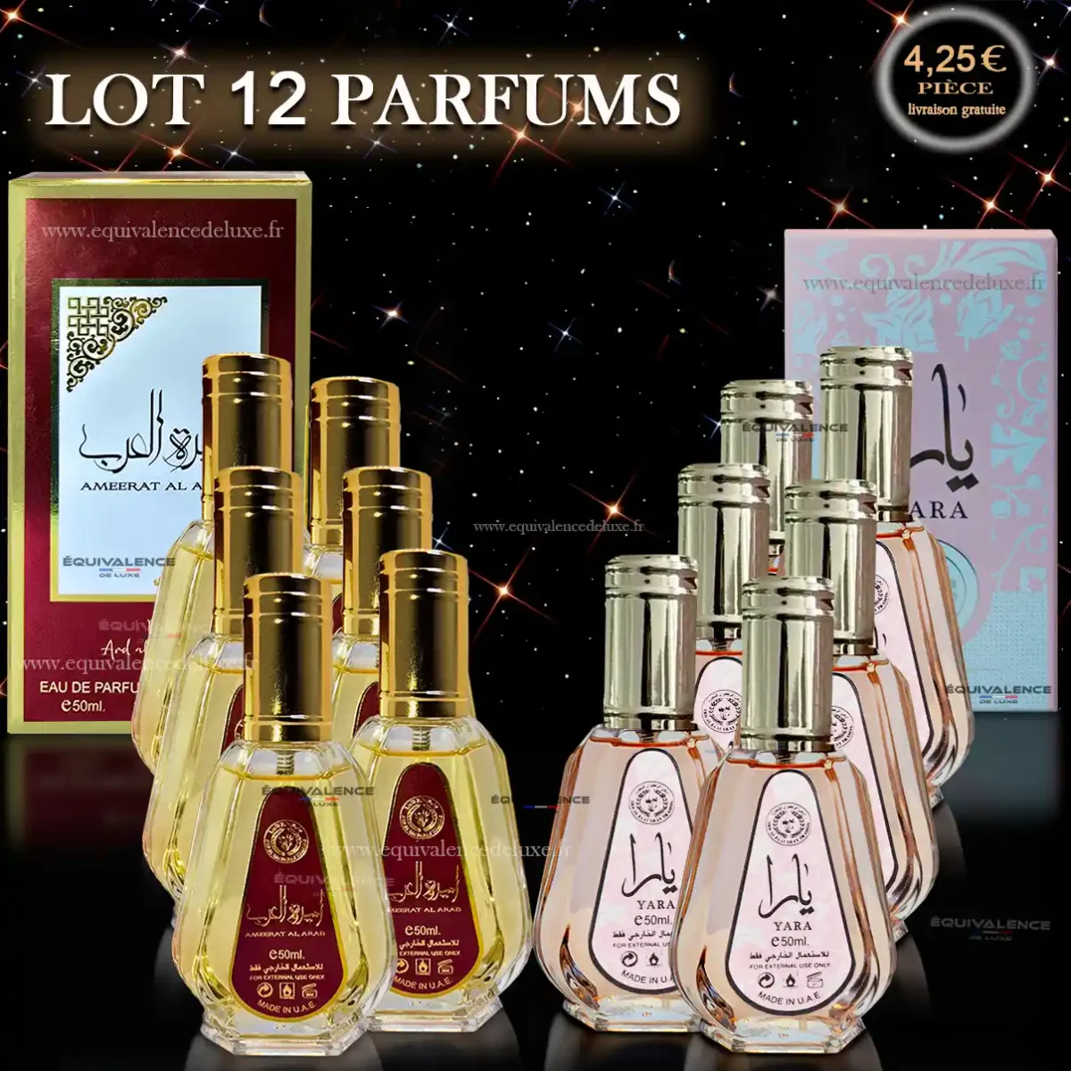 lot de 12 flacons de parfums dubai à petit prix