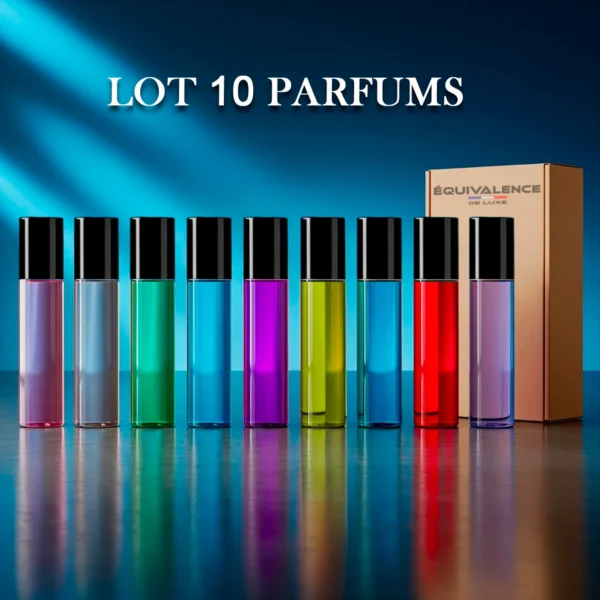 Lot de 10 Parfums de Poche 33ml Équivalence – Une Collection Luxe pour Revendeurs et Cadeaux en Gros
