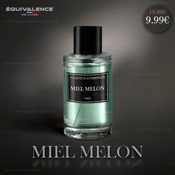 Flacon raffiné du Parfum Melon Miel Collection Privée Authentique 50ml, une fragrance gourmande et fraîche aux notes fruitées de melon et de miel.