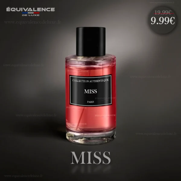 Flacon élégant du Parfum Miss Collection Authentique Eau de Parfum 50ml, une fragrance florale et féminine aux accords délicats et sophistiqués.