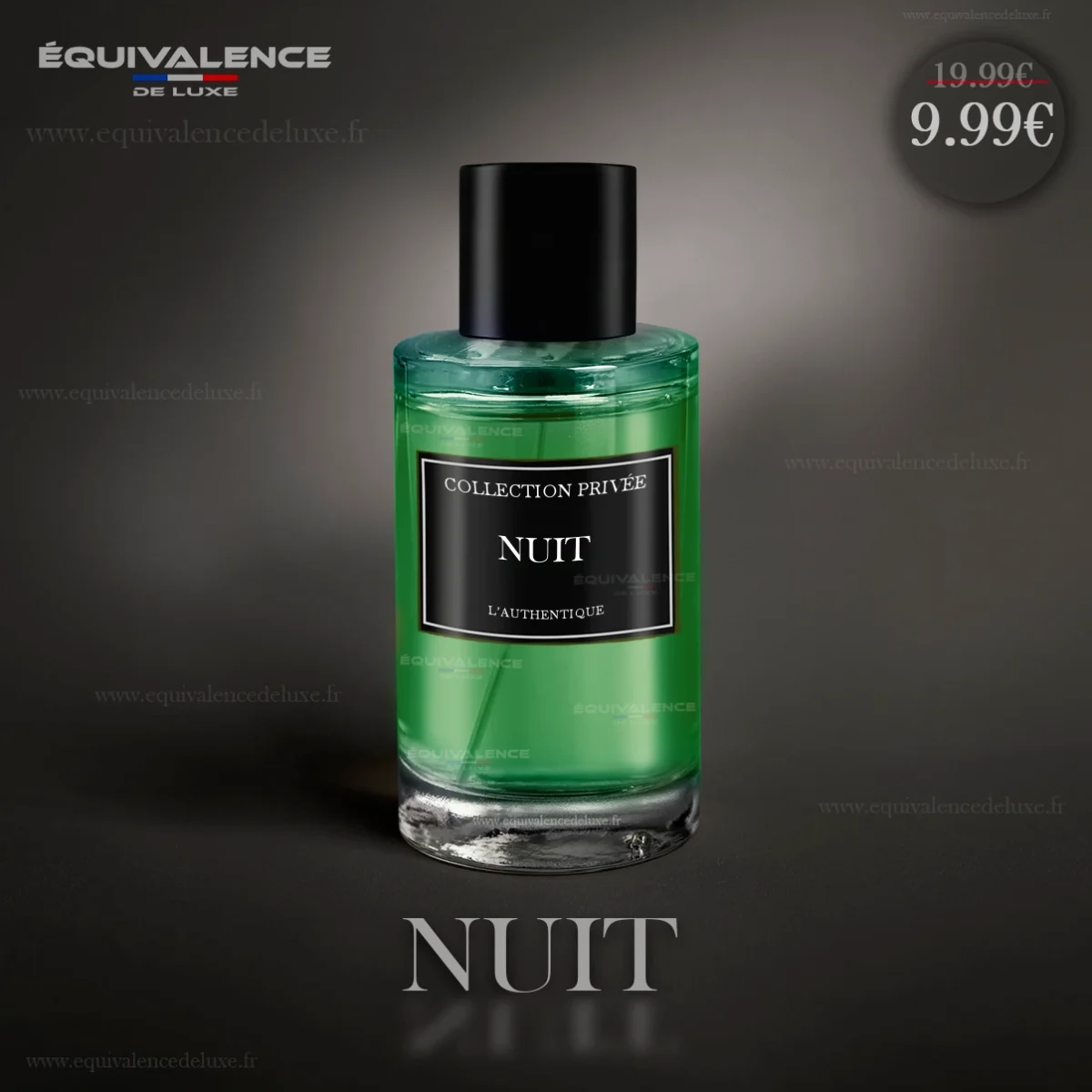 Flacon élégant du Parfum Nuit Collection Authentique Eau de Parfum pour Homme 50ml, une fragrance intense et mystérieuse aux accords boisés et épicés.