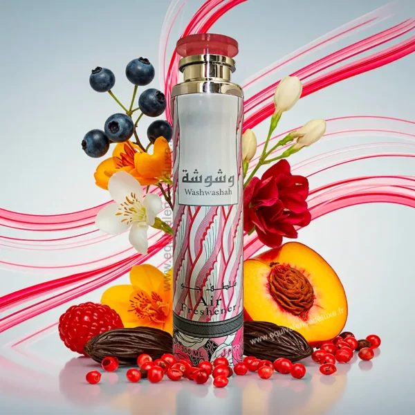 airfreshner parfumé oriental Washwashah 300 ml – fragrance fruitée pour maison Air freshener Washwashah 300 ml – spray d’ambiance fruité et floral pour intérieur