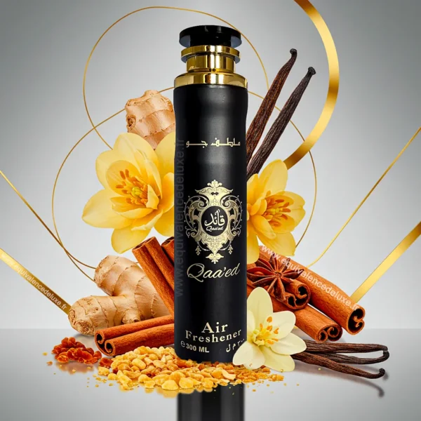 spray maison Qaa’ed 300 ml – parfum oriental lattafa Air freshener Qaa’ed 300 ml – spray maison oriental au musc, vanille et épices