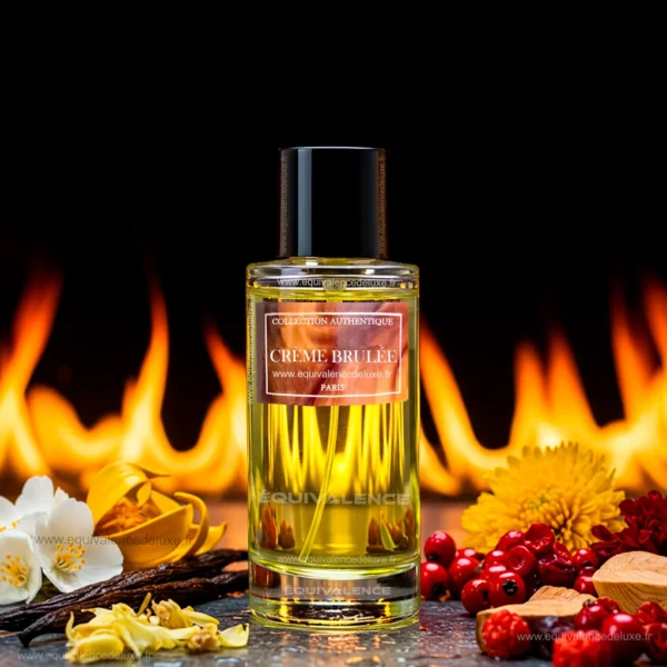 Flacon de parfum Crème Brûlée, de la Collection Privée L’Authentique Parfum Crème Brûlée – L'Élégance Gourmande : Une Fragrance Sucrée et Envoûtante - Collection Privée L’Authentique