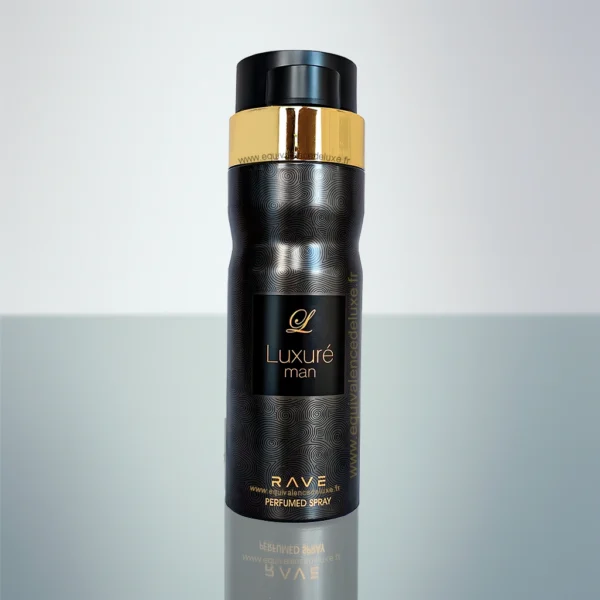 Déodorant homme élégant 200 ml Luxuré Man by Rave – fraîcheur boisée et longue tenue