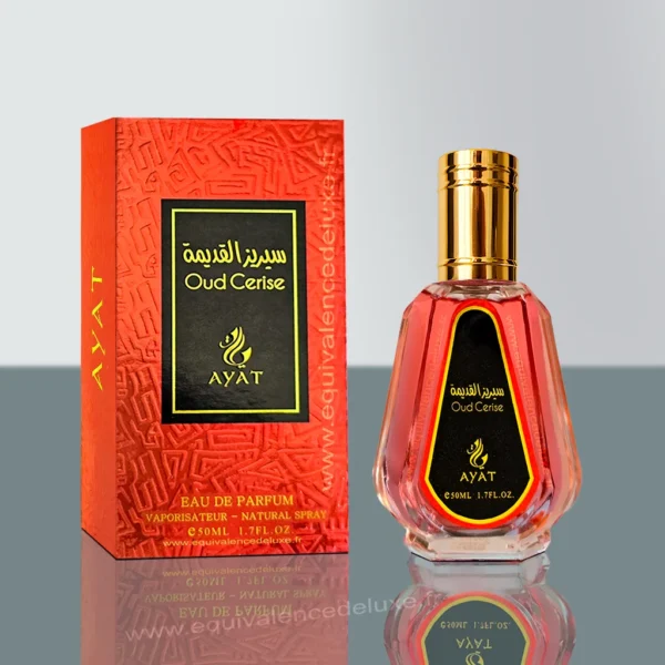 Flacon Oud Cerise Ayat – parfum oriental gourmand mixte à la cerise et au oud, 50 ml