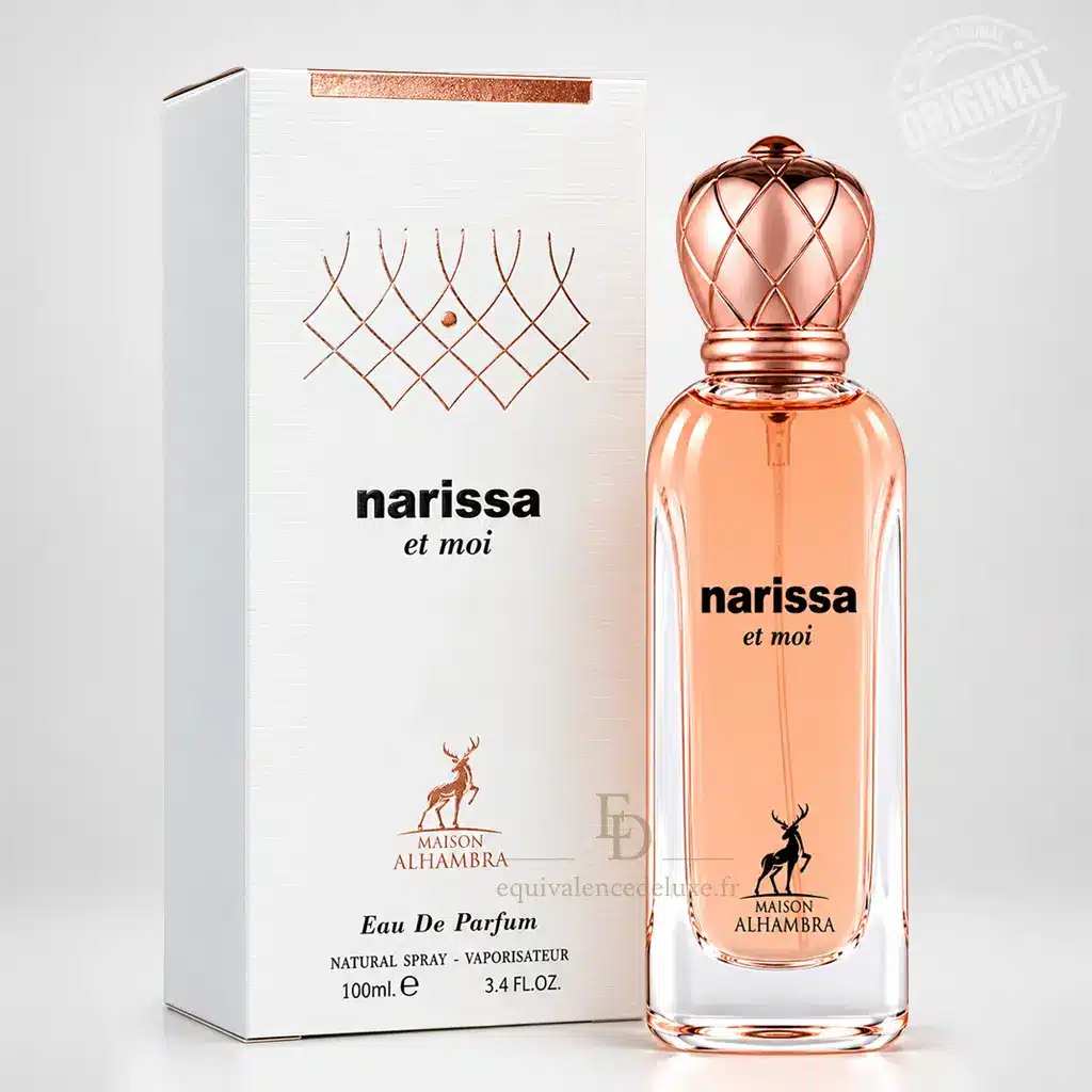 Narissa et Moi – Maison Alhambra – Eau de Parfum Femme 100 ml 1 Narissa et Moi Maison Alhambra eau de parfum femme 100 ml avec boîte blanche