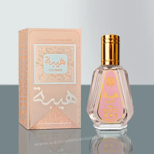 Photo du flacon Heibah, parfum solaire pour femme 50 ml – design doré, élégant et lumineux- eau de parfum pour femme dubai
