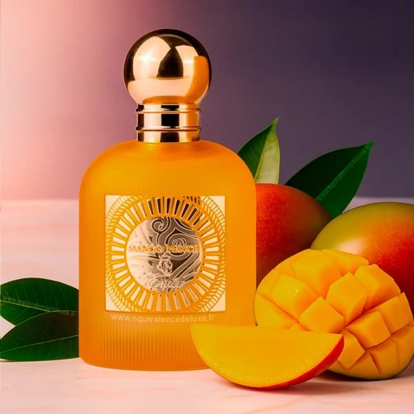 Parfum Mango Punch 100ml by Emper – flacon orange avec fruits exotiques et mangues fraîches