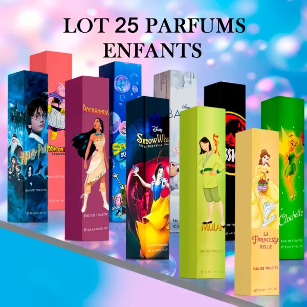 Lot de 25 Parfums Enfant 33ml – Fille & Garçon – Spécial Revente ou Événement