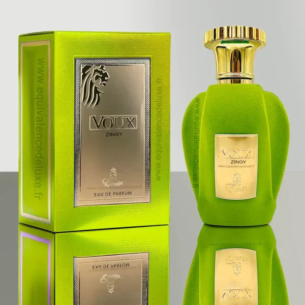 Voux Zingy Paris Corner – eau de parfum 100ml flacon vert et coffret doré par Emir