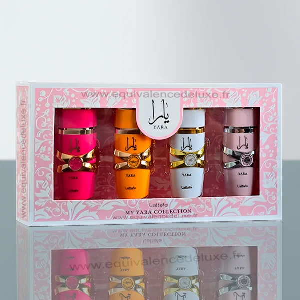 Coffret My Yara – Parfums féminins Lattafa en format mini, 4 flacons de 25 ml élégants