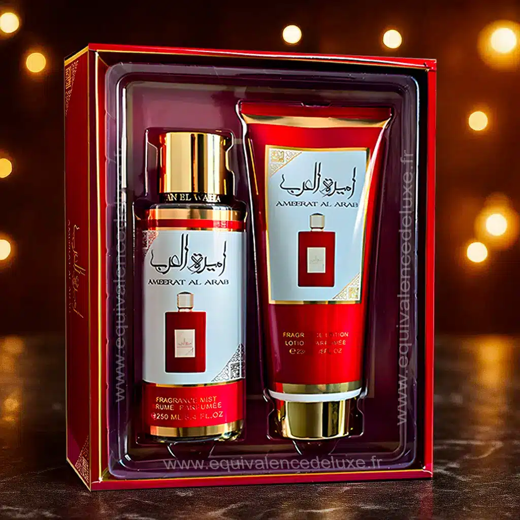 Coffret Ameerat Al Arab – Brume et lotion parfumée au sillage oriental inoubliable 3 Coffret parfum oriental mixte Sultan El Waha 2 pièces