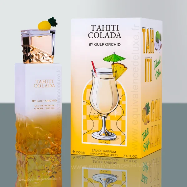 Flacon du parfum Tahiti Colada 100 ml – Eau de Parfum unisexe tropicale et gourmande aux notes de noix de coco, ananas et vanille