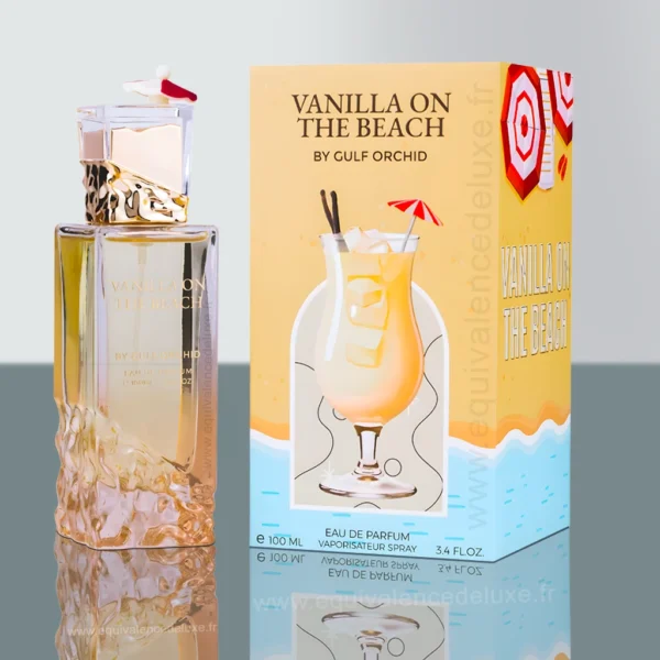 Flacon du parfum Vanilla on the Beach 100 ml – Eau de Parfum unisexe vanillée et épicée aux notes de liqueur, poire et ambre
