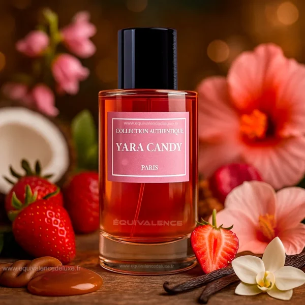Parfum Yara Candy – Parfum gourmand femme 50 ml – Collection Privée inspiré lattafa Flacon du parfum Yara Candy 50 ml – Collection Privée l'authentique, senteur sucrée et féminine. Parfum inspiré de yara candy lattafa dubai