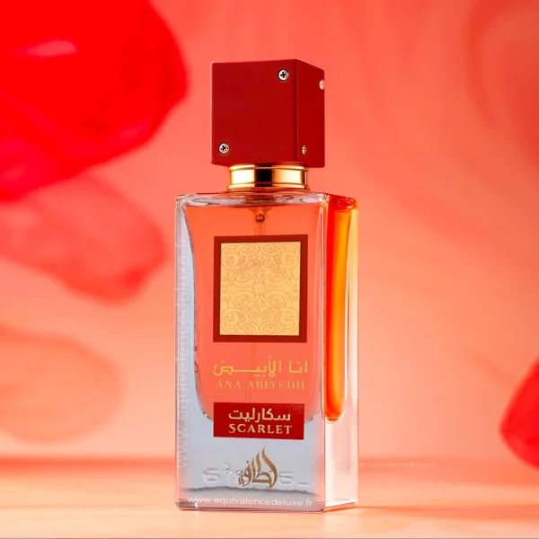 Flacon rouge Ana Abiyedh Scarlet – fragrance cerise, rose, caramel
