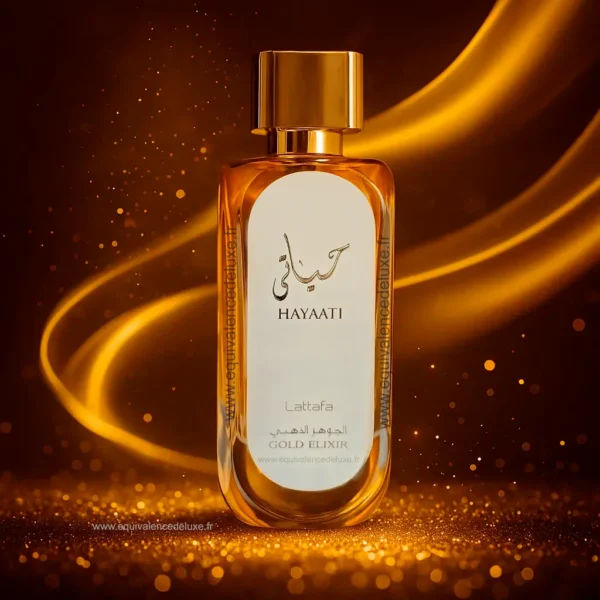 Parfum Hayaati Gold Elixir – notes d’agrumes, cuir et vanille