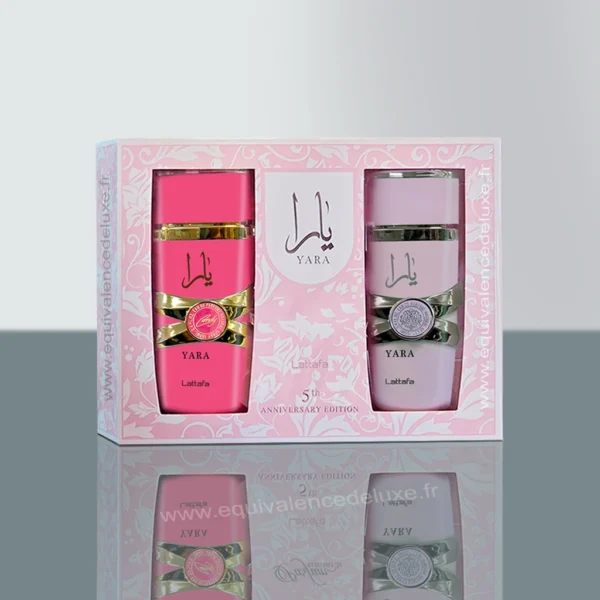 Coffret duo Yara 5e anniversaire Lattafa – Yara Rose et Yara Classique