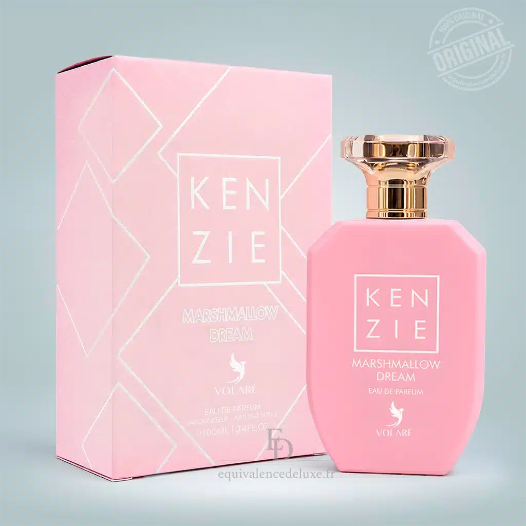 Marshmallow Dream Kenzie – Parfum Gourmand Sucré et Addictif 1 Flacon et boîte du parfum Kenzie Marshmallow Dream de Volaré Eau de Parfum femme 100 ml.