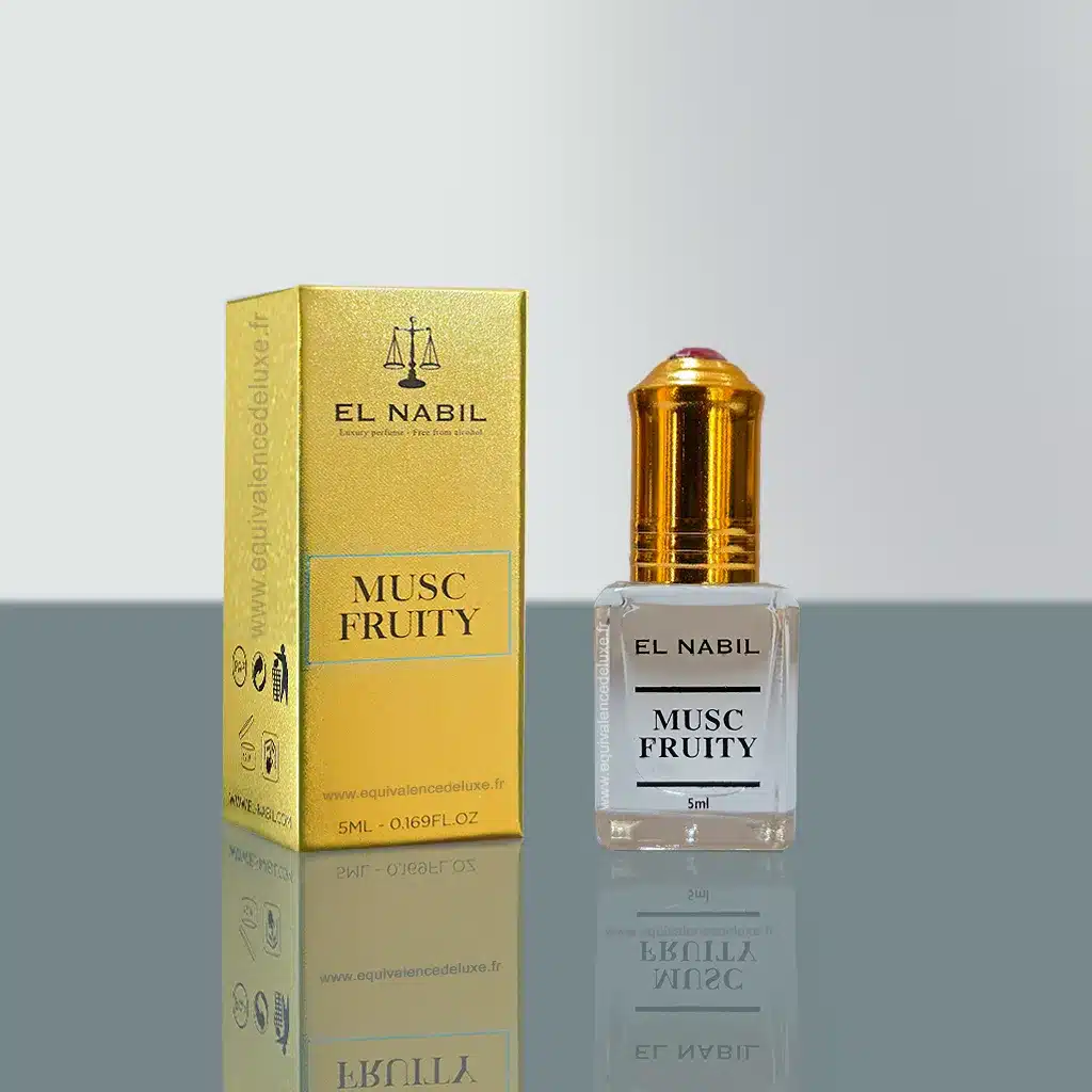 Musc Fruity – El Nabil : Huile Parfumée Sans Alcool aux Notes Fruitées et Musquées (5 ml) 1 Musc Fruity El Nabil huile parfumée fruitée