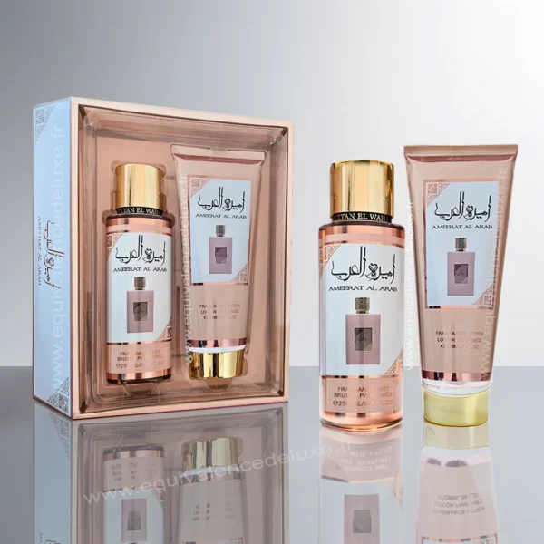 Coffret Ammerat Al Arab Rose Sultan El Waha brume et lotion parfumée femme