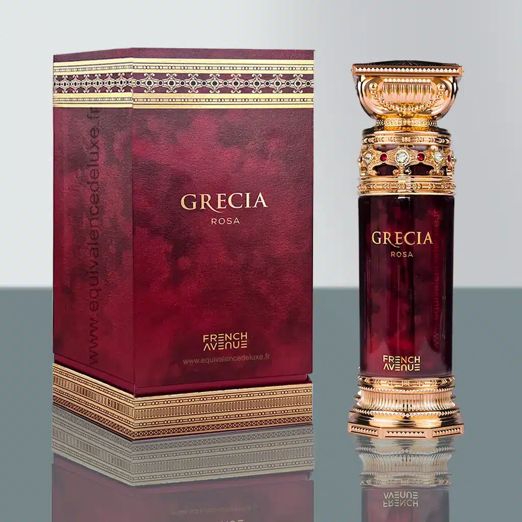 Grecia Rosa – Eau de Parfum Mixte 100ml 1 Flacon Grecia Rosa French Avenue sur fond élégant, parfum florale fruitée mixte