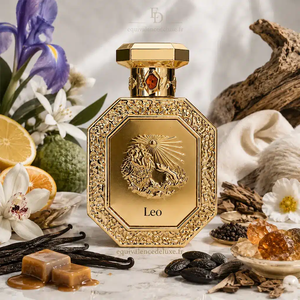 Leo – Parfum Oriental Ambré Prestige | French Avenue 4 Flacon Leo French Avenue entouré d’iris, agrumes, vanille, poivre noir, ambre et bois