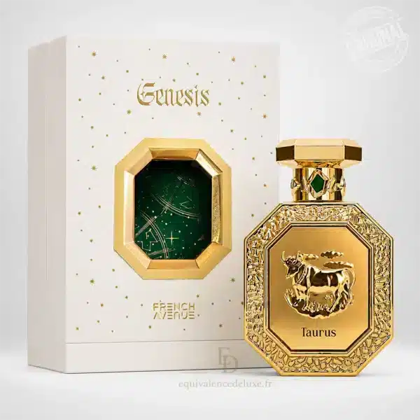 Taurus French Avenue Genesis Eau de Parfum mixte 100 ml avec flacon doré et coffret blanc