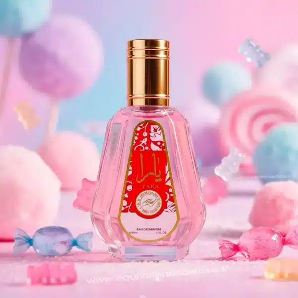 Yara Candy Parfum – Ambiance Sucrée & Bonbons Parfum Yara Candy dans un décor de confiserie colorée