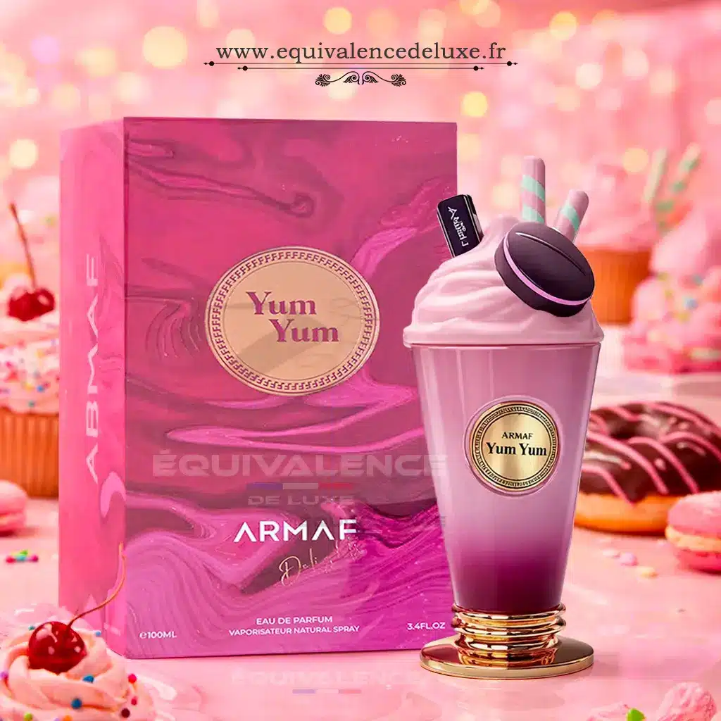 Yum Yum – Armaf – Eau de Parfum pour Femme 3 Flacon Yum Yum Armaf eau de parfum gourmande sucrée pour femme sur fond clair