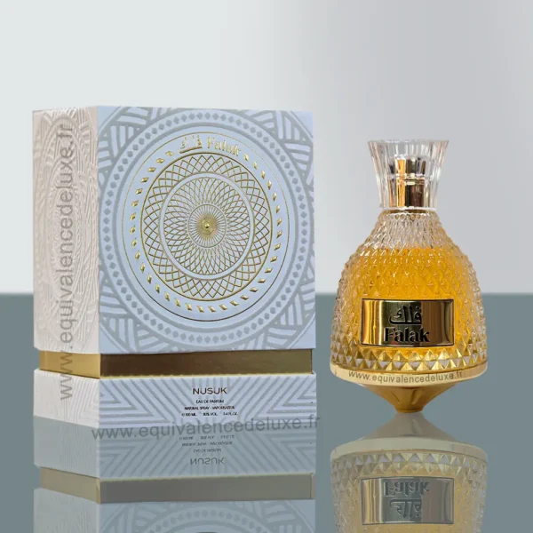 Parfums Pour Homme 22 Parfum Falak Nusuk 100 ml, eau de parfum orientale mixte, flacon doré en verre ciselé avec étui