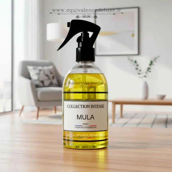 Spray parfum d’intérieur MULA Collection Intense pour salon et maison, senteur fraîche et propre