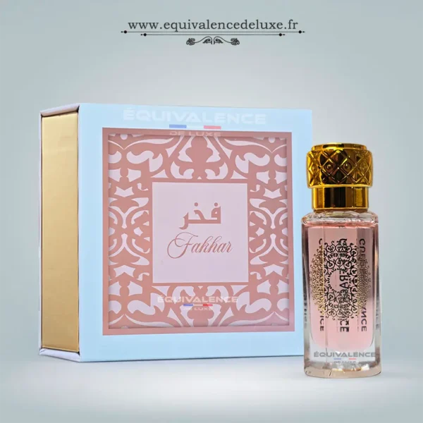 Parfum Femme 32 Huile parfumée Musc Fakhar coffret et flacon décor naturel