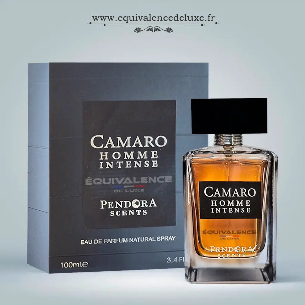 Camaro Homme Intense – Pendora Scents | Parfum Homme Aromatique Boisé 1 Flacon et coffret du parfum Camaro Homme Intense – fragrance masculine équivalence luxe