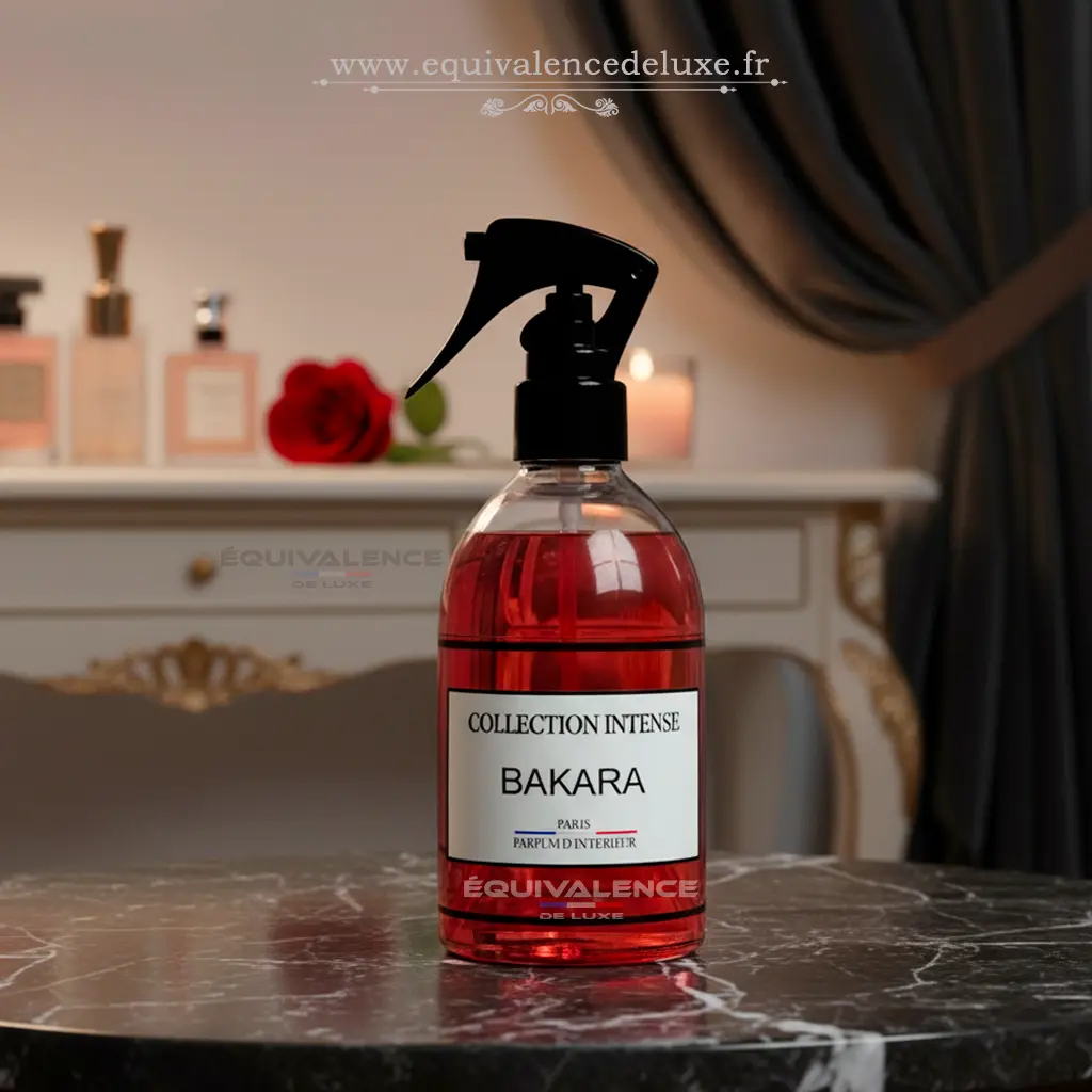 Parfum d’intérieur Bakara – Collection Intense Paris (250 ml) 3 Parfum d’ambiance Bakara Collection Intense Équivalence de Luxe, spray parfumé haut de gamme pour intérieur chic et atmosphère raffinée