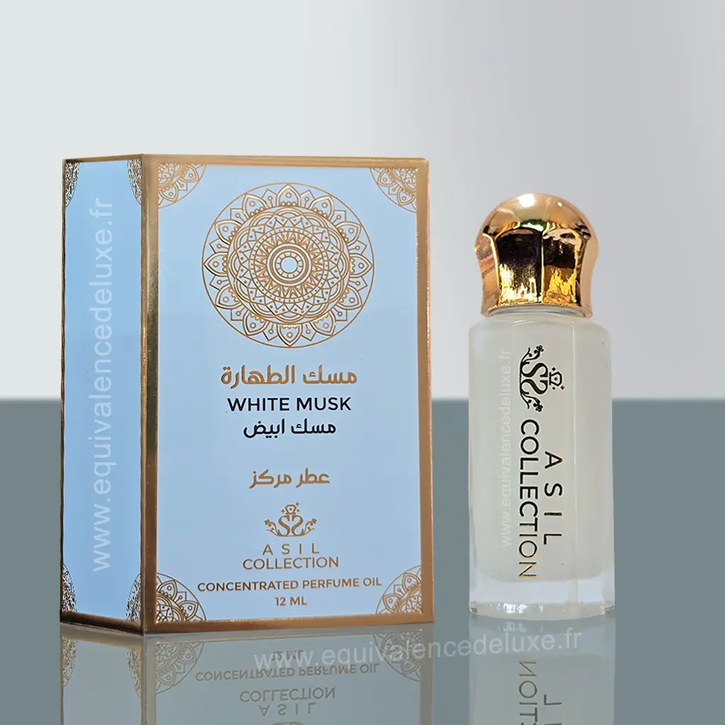 White Musk Tahara – ASIL Collection (12 ml) 1 Flacon White Musk Tahara ASIL 12 ml – Musc blanc propre et poudré